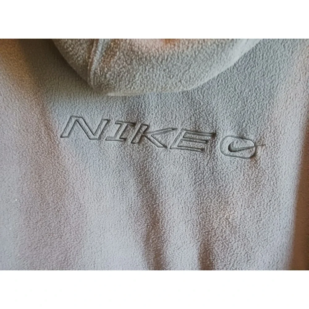 Vintage Nike Puffer Coat Reversible Fleece Parka Jacket Men's 2XL Y2K Gray Tag